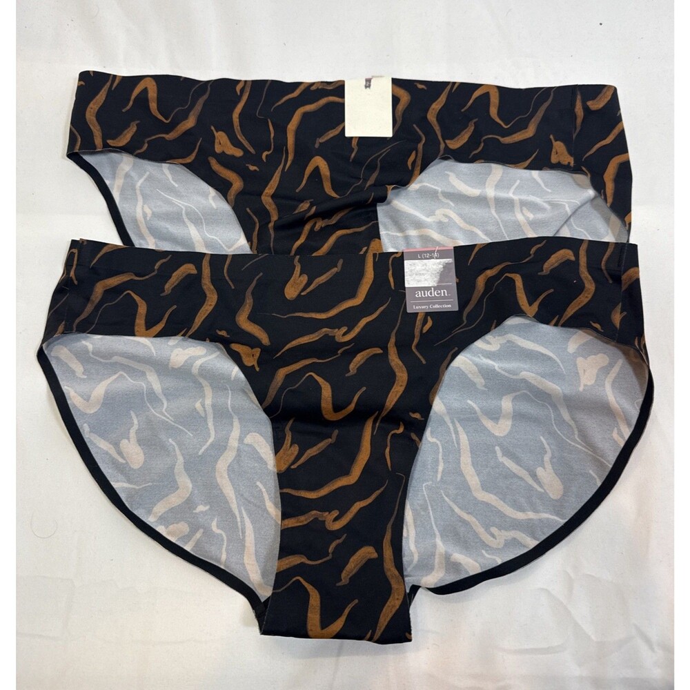 Auden Women's Luxury Collection Bonded Microfiber Bikini Underwear 2 Pairs